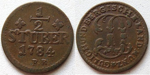 Jülich berg stüber 1784 - jülich-berg, 1/2