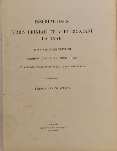 Mommsen theodor inscriptiones - theodor.,